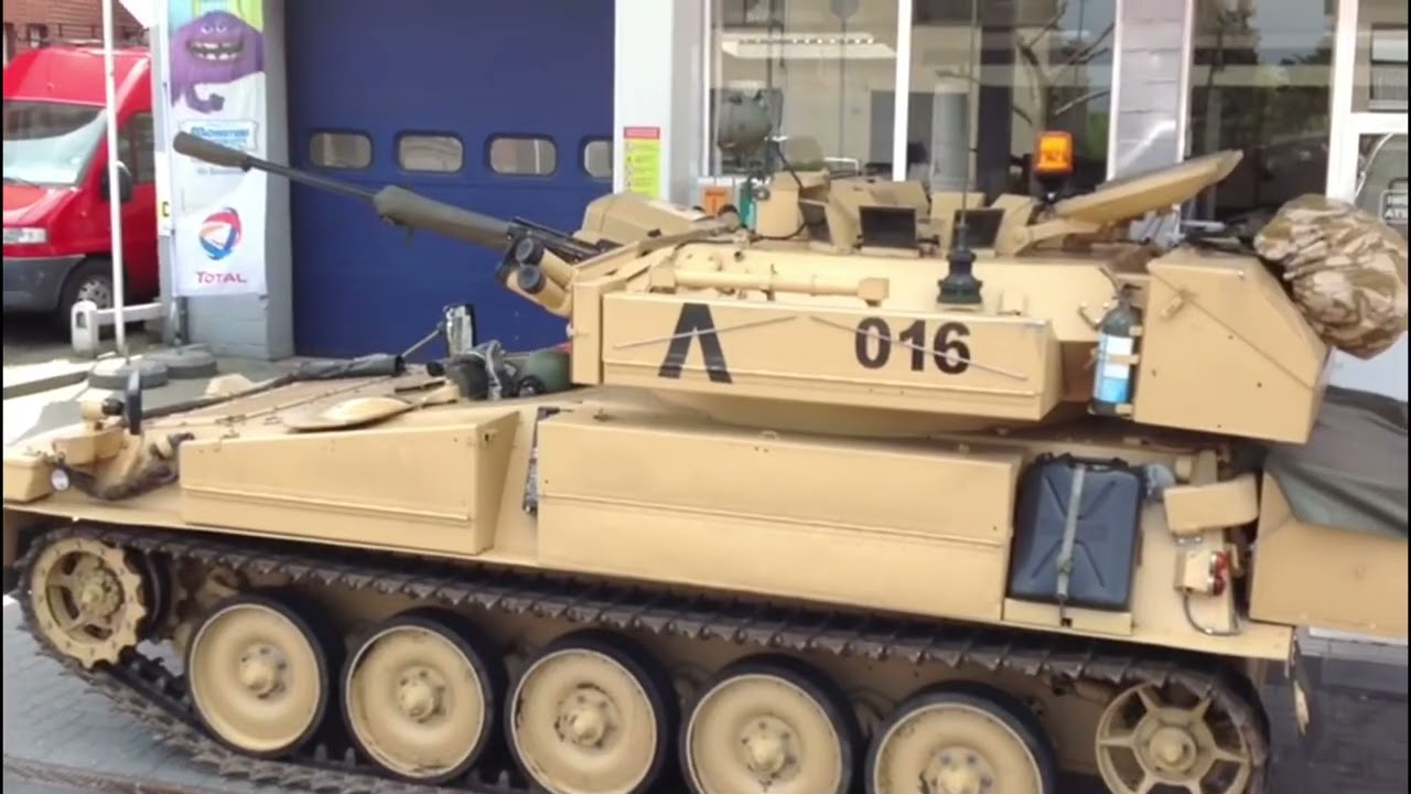 Tank driving in the city