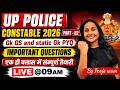 UP Police Constable 2026 | GK, GS & Static GK PYQ Important Questions Class - 02 | By Pooja Mam
