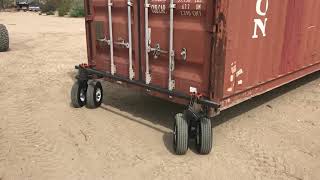 HitchWich V1 TriWich Tri60 T3 Prototype /  RAW Shipping Container 8,600 lbs on Desert Sand