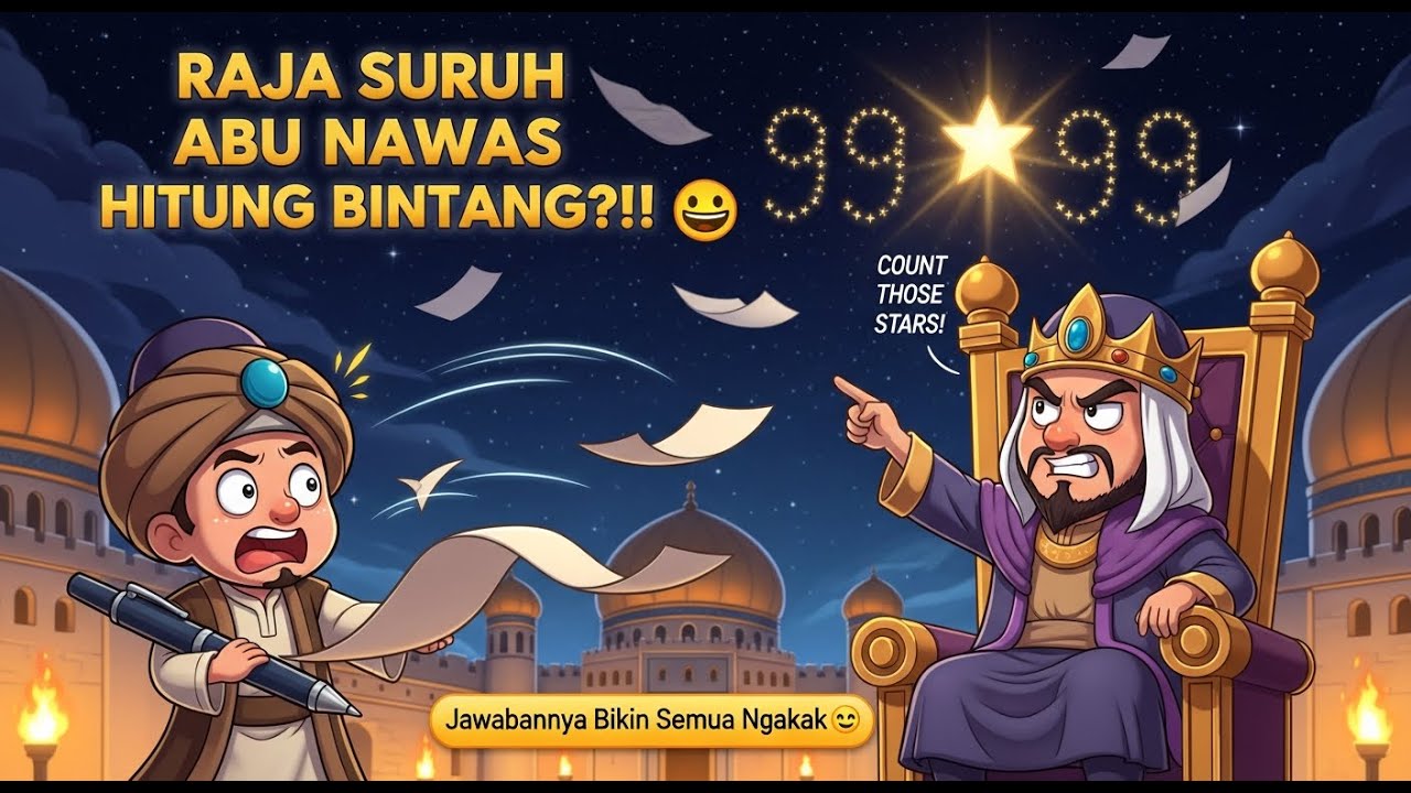 Raja Suruh Abu Nawas Hitung Bintang 🌟 | Jawabannya Bikin Semua Orang Ngakak 🤣 Cerita Lucu Abu Nawas