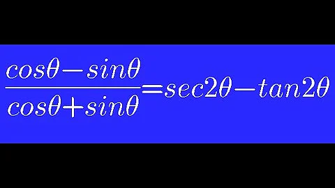 Prove that cosx-sinx/cosx+sinx=sec2x-tan2x|solution of trigonometry function|
