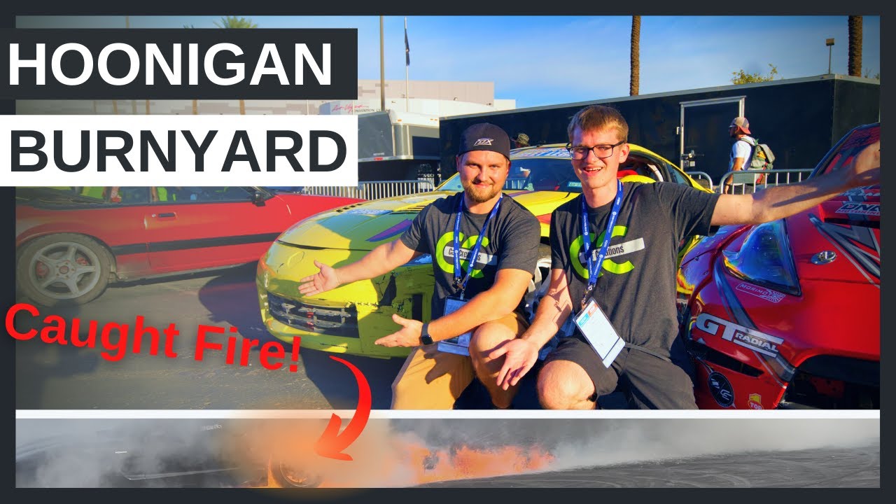 Cars catch ON FIRE at HOONIGAN'S BURN YARD! YouTube