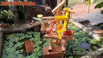 Tiểu cảnh ống nhựa xe đạp câu cá giã gạo,Plastic Pipe,tiểu cảnh ống nhựa bamboo