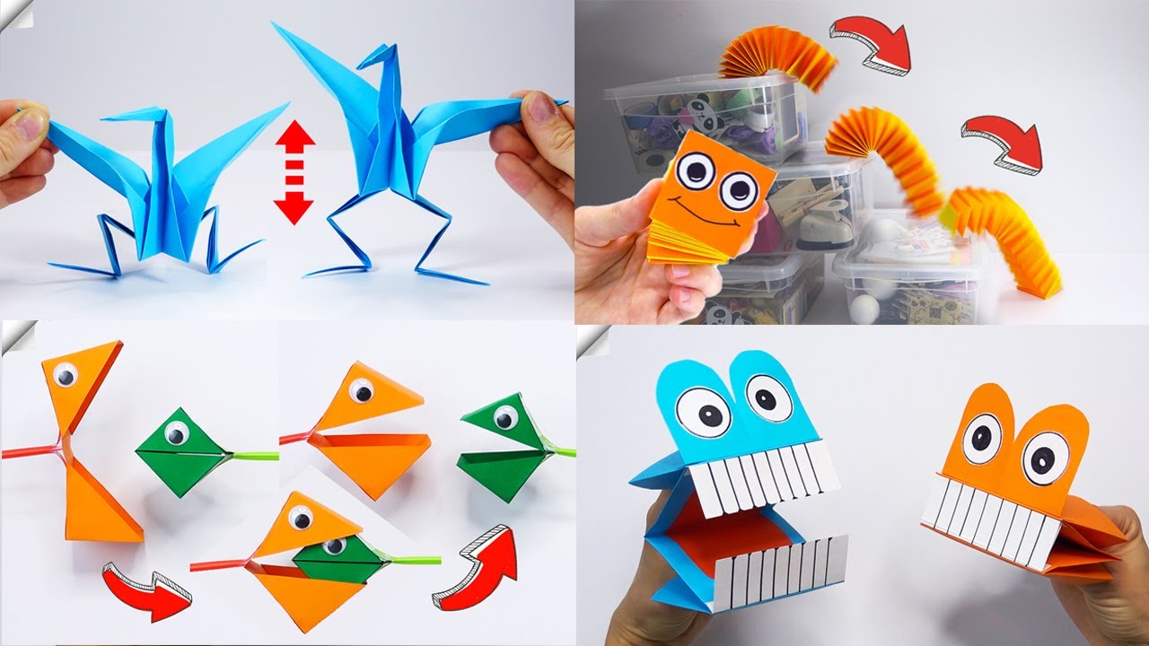 4 Craft ideas Moving PAPER TOYS PAPER TOYS antistress 