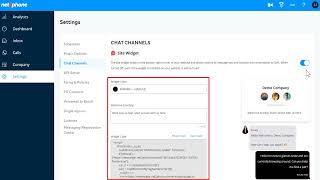 Net2Phone Admin Portal: Chat Channels