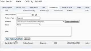 How to add a diagnosis to the patient problem list