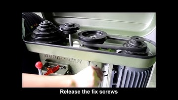 鑽床鑽孔機 如何拆下皮帶(3個皮帶輪) How to unload the belts on bench drilling machine(3 pulley type)