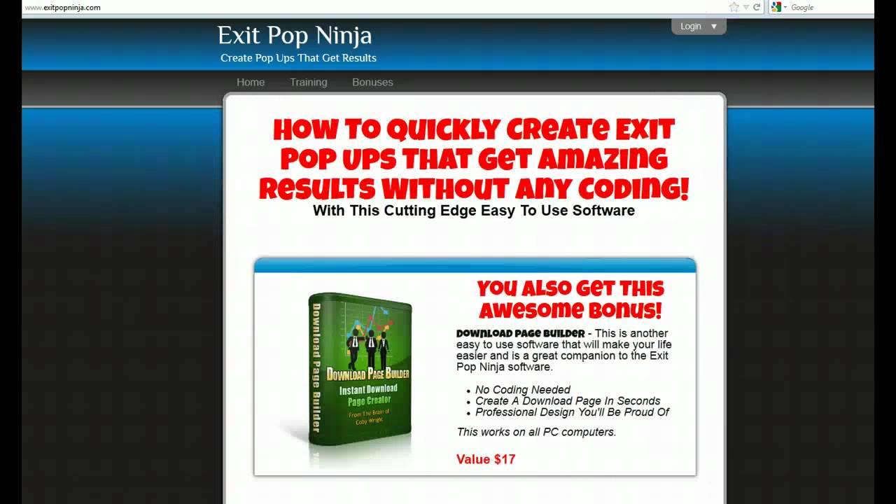 Exit Pop Ninja Software By Coby Wright