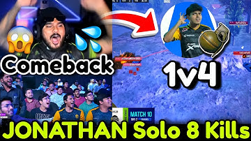 🇮🇳ipreet Shocked by JONATHAN Solo 8 Kills🥶 1v4 8bit 💣 Destroy OG 😱 GodL Greatest Comeback 👑🥵