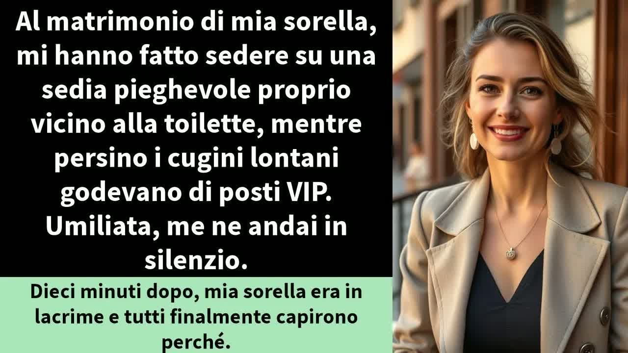 Al matrimonio di mia sorella, mi hanno fatto sedere su una sedia pieghevole proprio vicino alla
