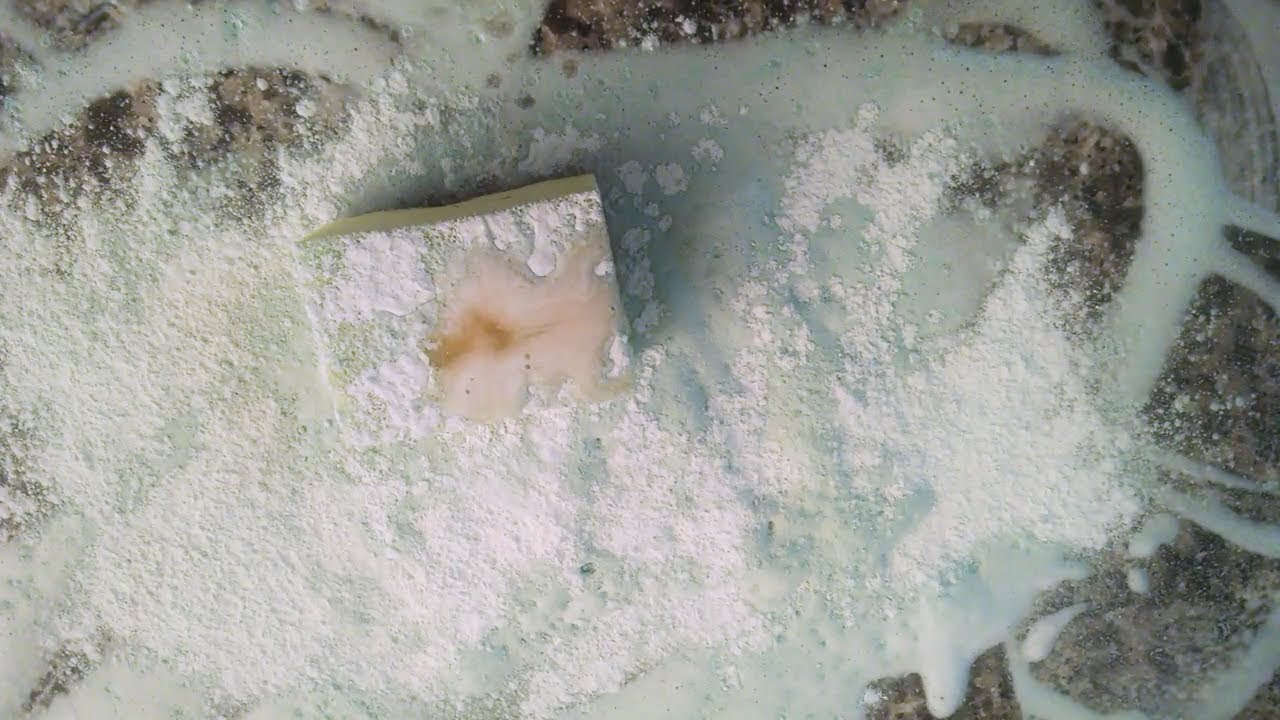 Countertop Scrubbing! Ft. Cleaning Foam, Comet, Pine-Sol, Fabuloso & Dish Soap + Bath Sponge | ASMR