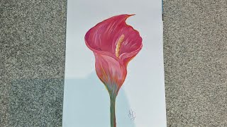 Acrylic Flower Painting | Calla Lily Step by Step #acrylicpainting #painting #acrylic #easypainting