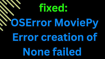 OSError MoviePy Error creation of None failed because of the following error