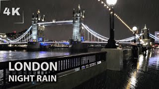 The Rainy London Walk: Secrets between London Bridge and Tower Bridge | 4K | Binaural Sound