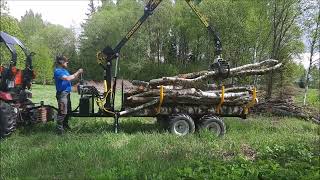 Small timber trailer in action. Forstman FM40