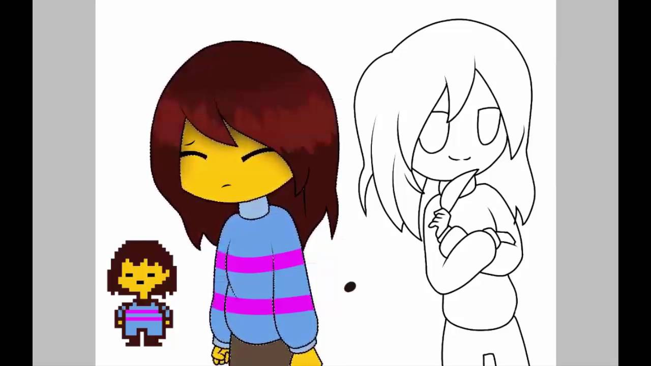 Undertale Speedpaint - Frisk and Chara (ibispaint) - YouTube