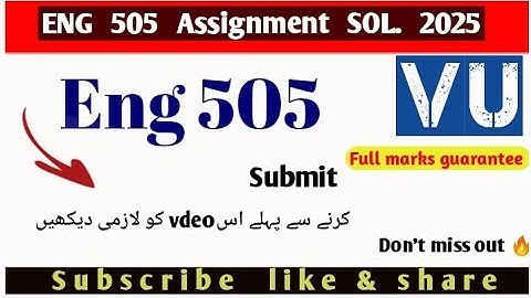 Eng505 assignment 1 solution 2025🔥#vuassigmntsolutionbyrslearningzone/eng505 assigmnt 1