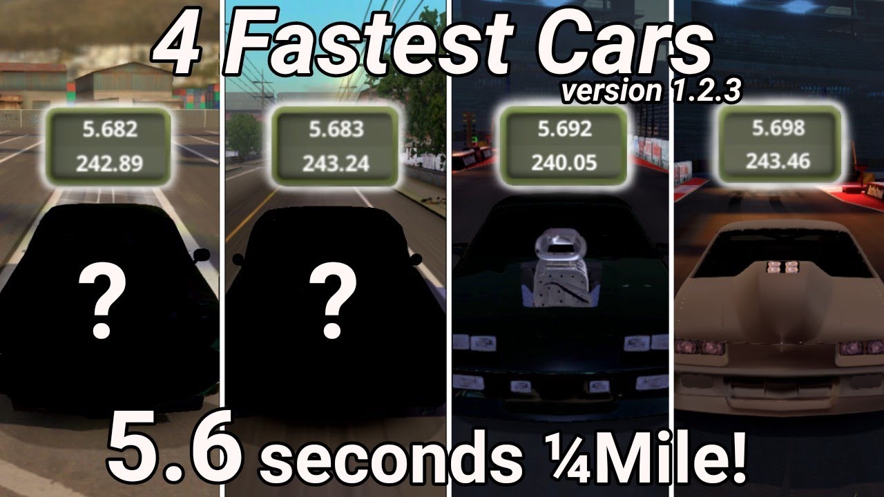 4 Fastest Cars That Can Go 5.6 Seconds on ¼ Mile No Limit Drag Racing