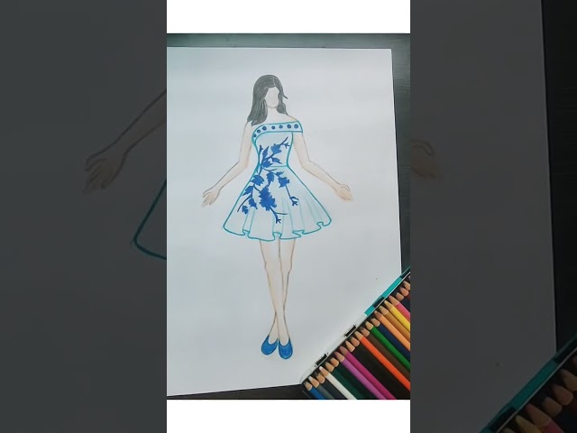 beautiful dress illustratio😍/dress #illustration # fashion#art #viral #shorts #drawing