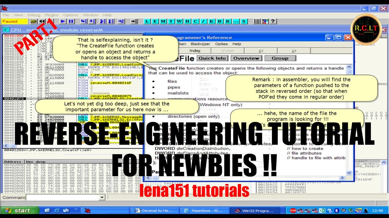 A Reverse Engineering Tutorial For Newbies By lena151 - Part01 - YouTube