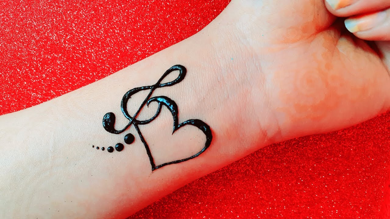Beautiful S Letter Heart Tattoo Design for Front Hand || Stylish ...