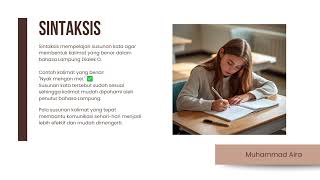 Model Bahasa N-Gram, POS Tagging, Sintaksis, Semantik, dan Pragmatik pada Bahasa Lampung