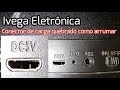 Conector de carga quebrado, adaptando cabo USB para carregar.