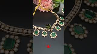 Moissanite With Doublet Gold Plated Necklace Set Indian Jewelry Collection Divahive Usa