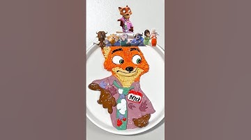 Painting Zootopia Characters → Mixing Into a New Color! Can You Guess It?）（part 11）🎨❓ #colormixing