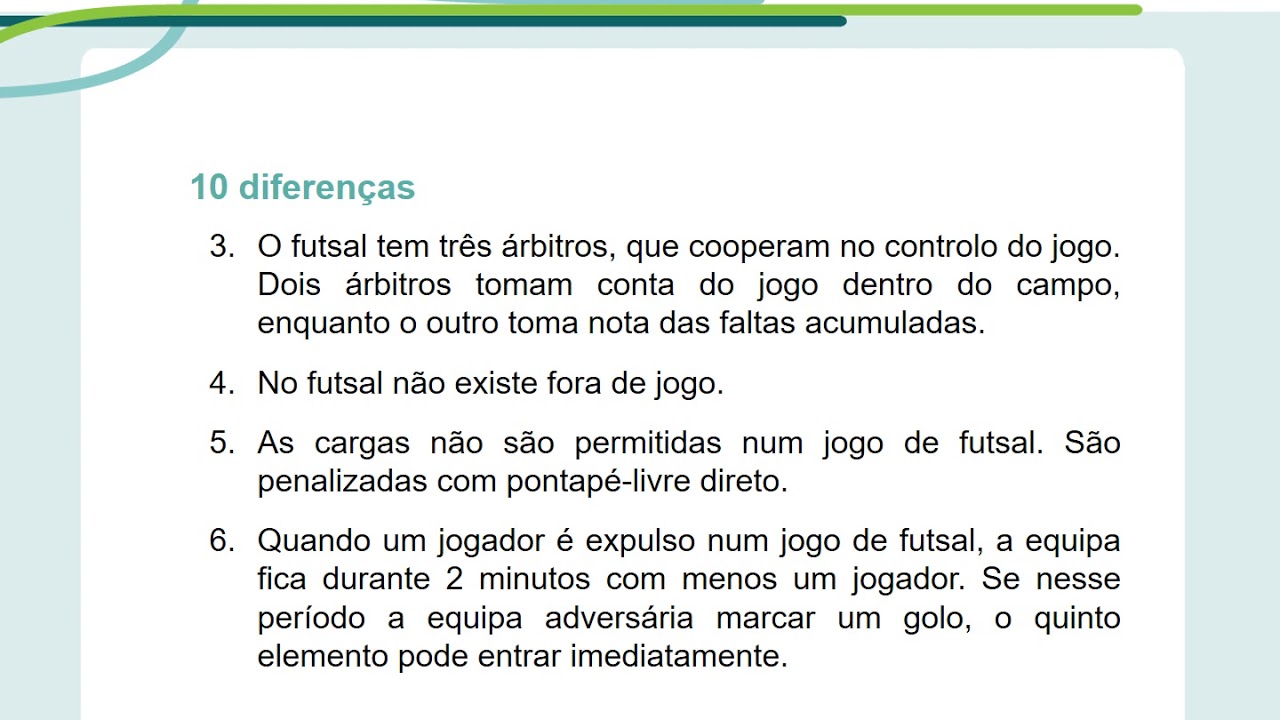 Quais as diferenças entre futsal e futebol de campo?