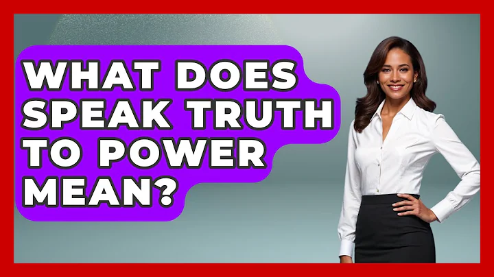 What Does Speak Truth To Power Mean? - The Ethical Compass