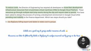 PCA-18 Quick, GCP Professional Architect - bigquery, labels, PD, SSD, storage, snapshots