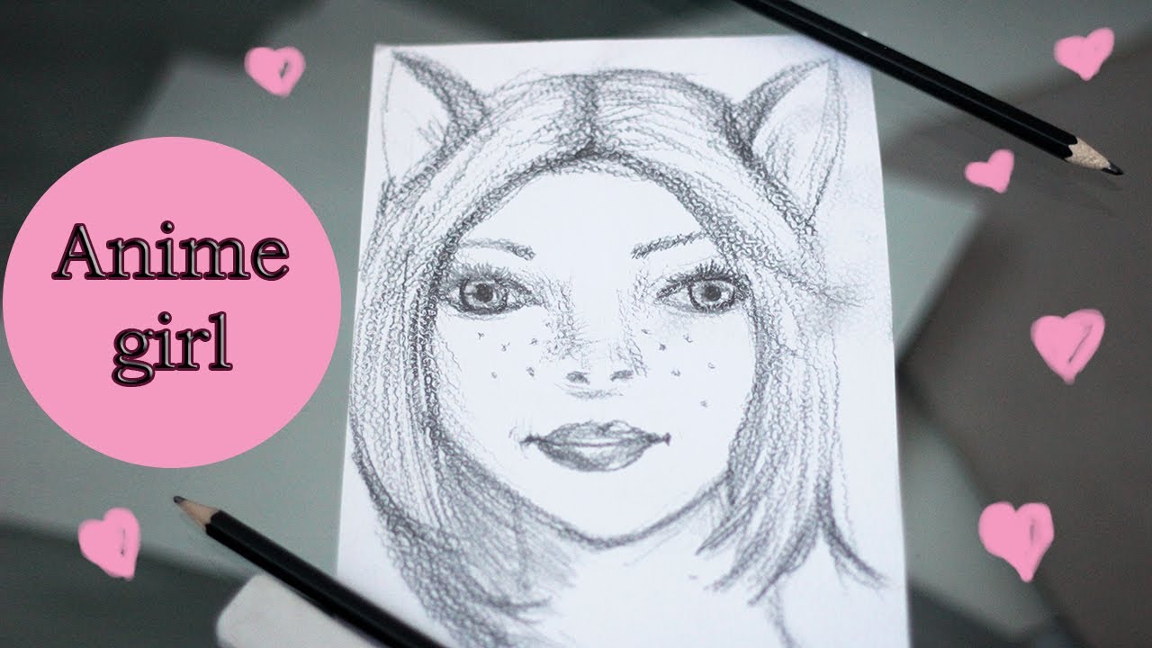 How to draw anime girl quickly. Pencil drawing. Tutorial for beginпers