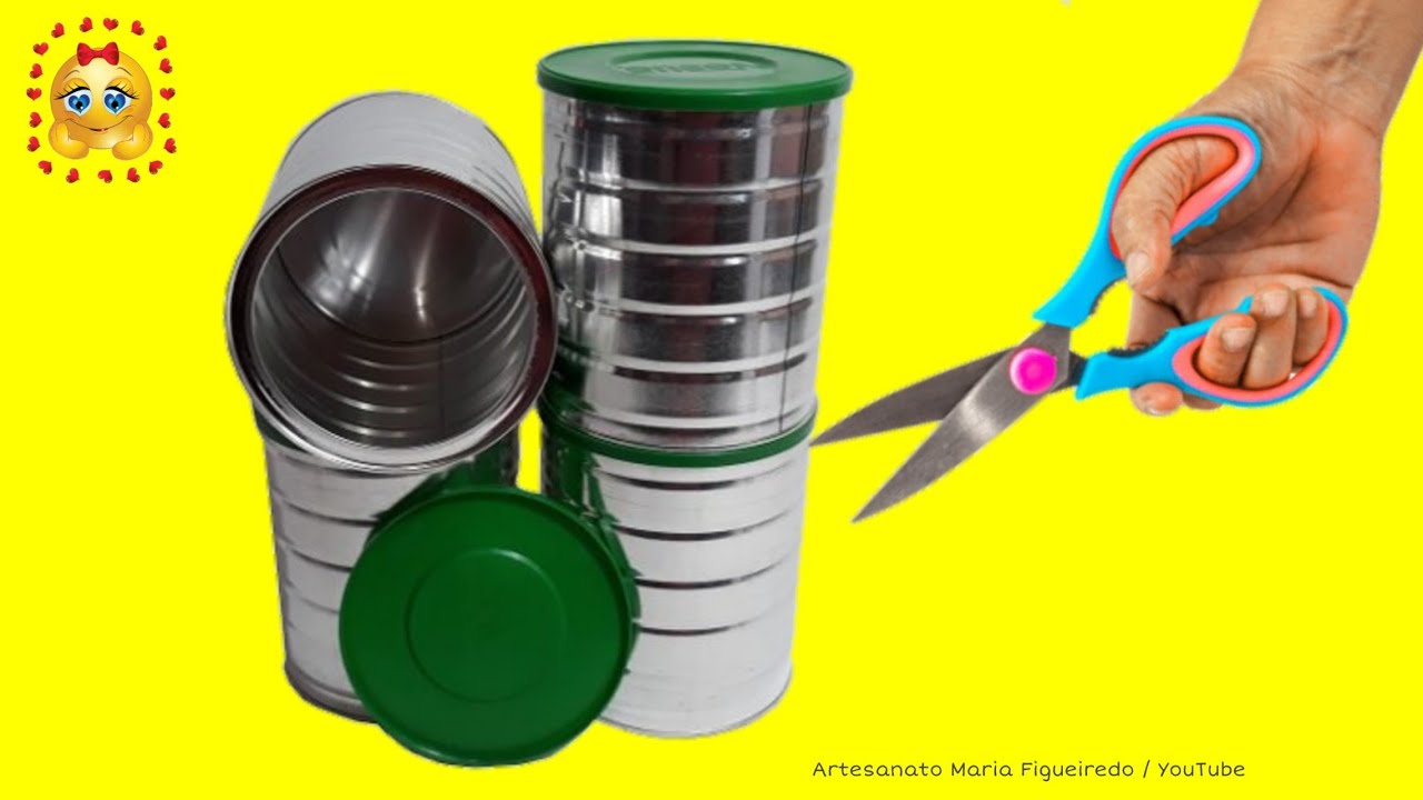 4 IDEIAS CRIATIVAS COM LATAS VAZIAS | ARTESANATO MARIA FIGUEIREDO