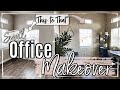 SMALL OFFICE MAKEOVER 2020 :: EXTREME BEFORE & AFTER ROOM TRANSFORMATION | OFFICE DECOR FOR HIM