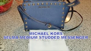 MICHAEL KORS SELMA MEDIUM STUDDED MESSENGER BAG REVIEW beauty In budget