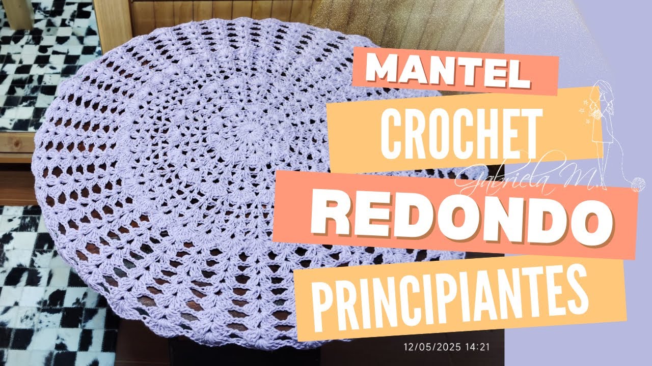 Mantel de abanicos en crochet