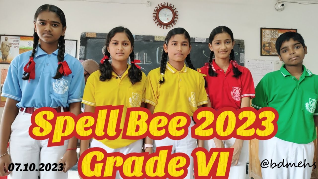 Spell Bee || Grade - VI || Spelling Competition 2023 || BDMEHS School ...