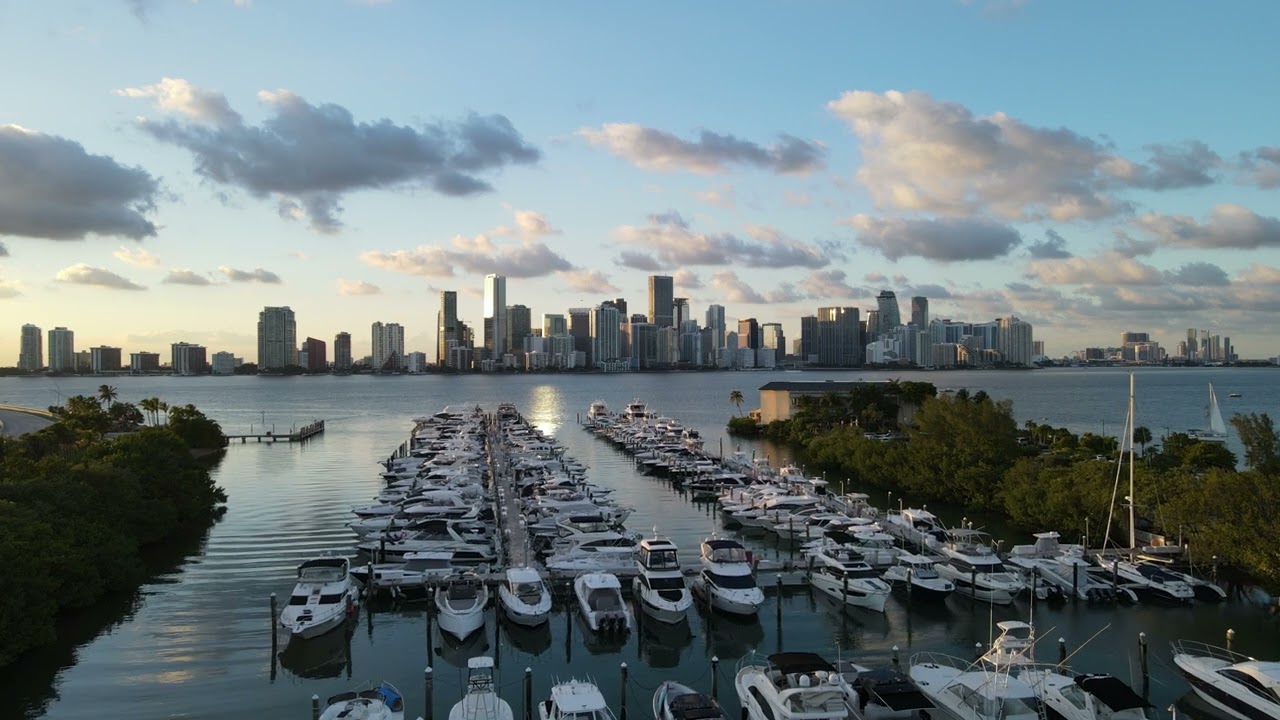 Rickenbacker Marina - Downtown Miami - Brickell - Drone Footage
