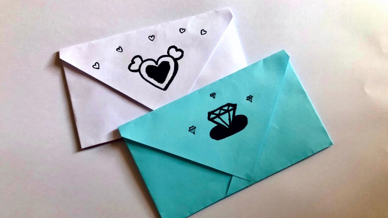 รูป จดหมาย  Update  สอนวิธีพับซองจดหมายกระดาษ น่ารักๆ | How to make a paper envelopes