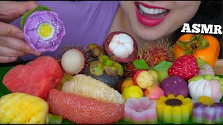 ASMR FRESH FRUITS VS. DESSERTS *LAYER CAKE + LUK CHUP (SOFT EATING SOUNDS) NO TALKING | SAS-ASMR screenshot 1