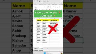 Stop Copy-Pasting! | Join Text in Excel the EASY Way! #Shorts #excel