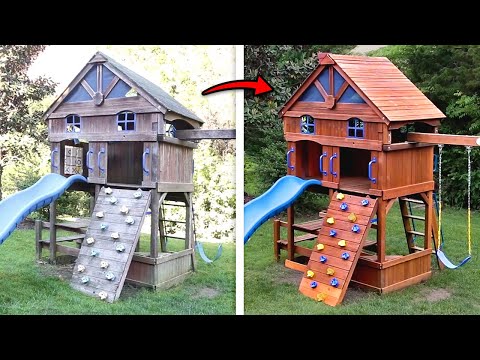 How to Restore an Old Wooden Playset | Swing Set Restoration