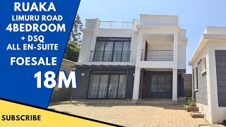 Hidden Gems in Limuru Road | 4BEDROOM Townhouse + DSQ  | 18MILLION