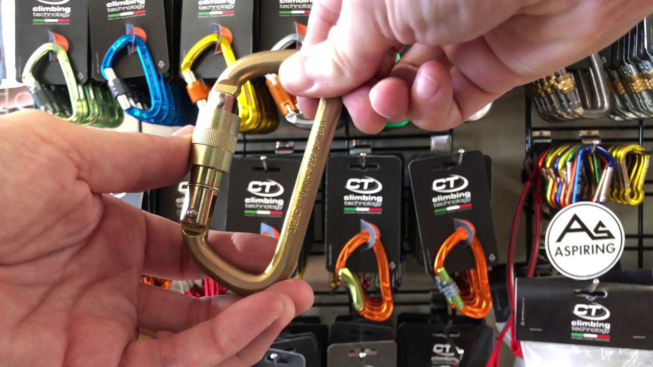 ISC D Shape Steel Screw Gate Carabiner YouTube