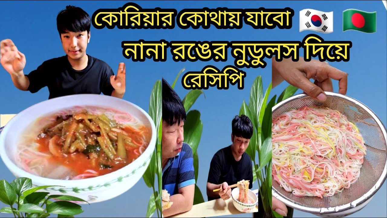 নানা রঙের নুডুলস জনপ্রিয় গূগসু রেসিপি / একটু ঘুরতে কোথায় যাব আমরা  #열무국수만들기 Mukbang / বাজার