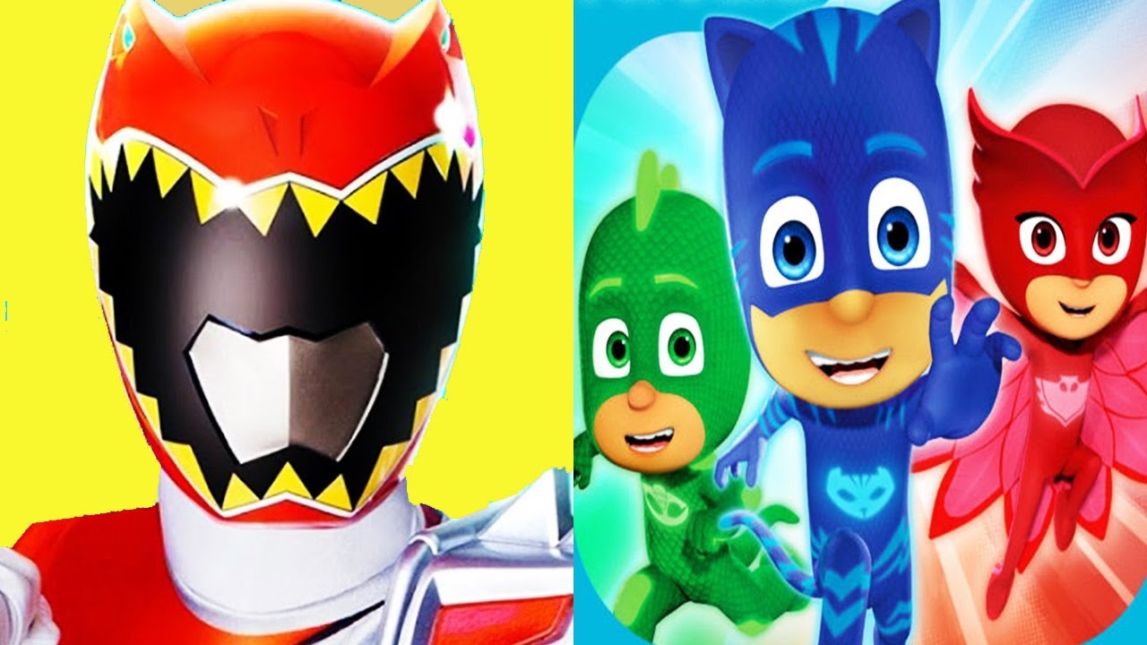 Power Rangers Dino Charge VS PJ Masks Moonlight Heroes - YouTube