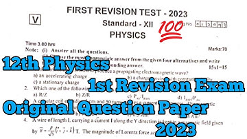 12th Physics First Revision Exam Original Question Paper 2023 @padikarapasanga9453