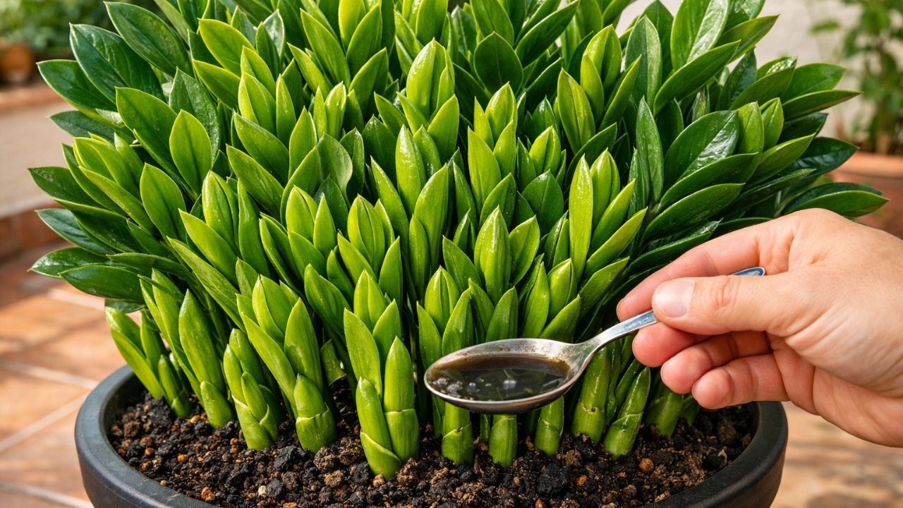 BOMBA! APENAS 1 Colher FAZ a Zamioculca Explodir de Folhas Novas (Funciona Mesmo)