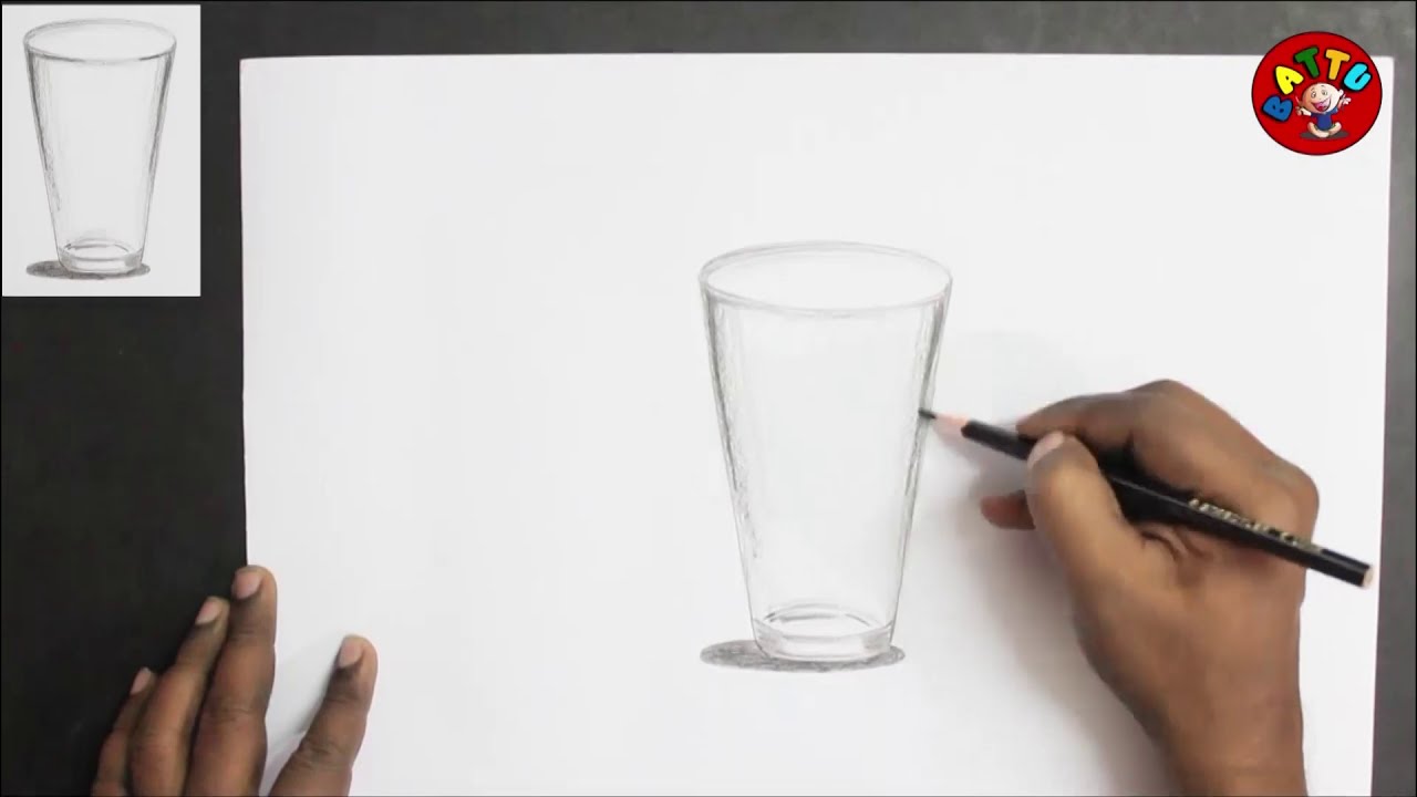 How To Draw A Glass Step By Step Drawing By Drawing Tutorials